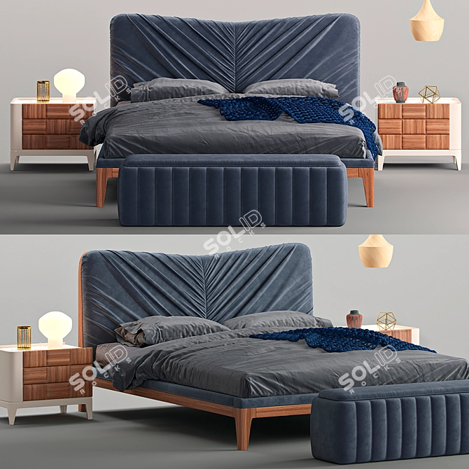 Elegant Dall'Agnese Dama Bed 3D model image 1