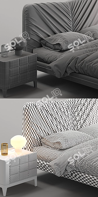 Elegant Dall'Agnese Dama Bed 3D model image 3