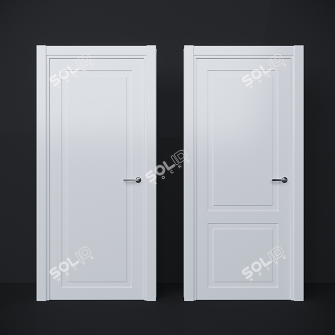 Title: Neo Classic Doors - Elegance Redefined 3D model image 1