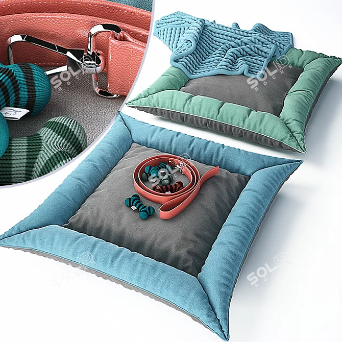 Luxury Dog Pillows & Accessories 3D model image 1