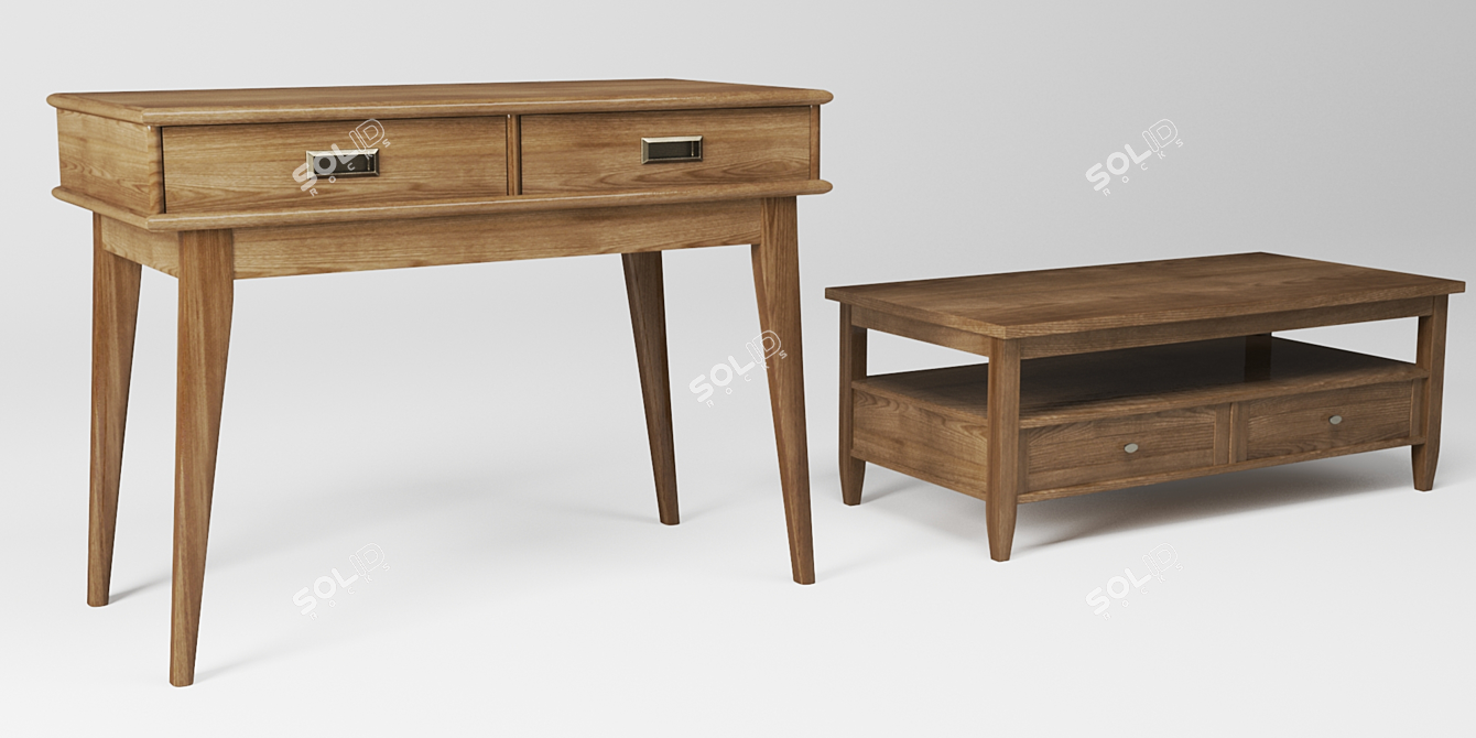 Modern Dining Table Set 3D model image 3