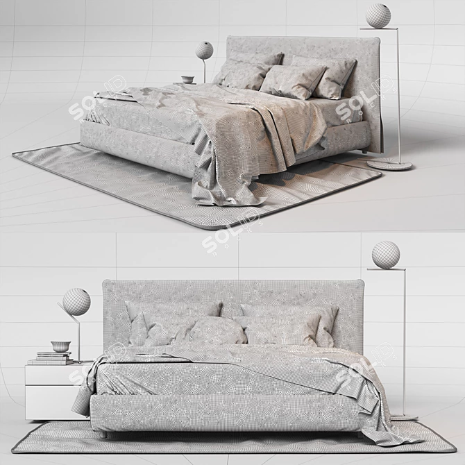 Poliform Bruce Bedroom Set: Stylish Furniture & Decor 3D model image 3