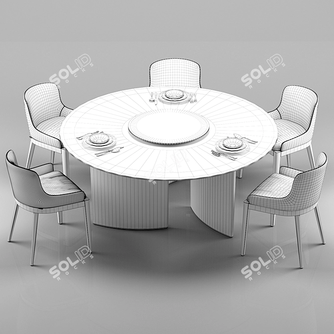 Elegant Cleo Chairs & Ala Table Set for Stylish Spaces 3D model image 3