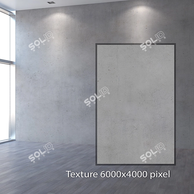 Seamless Concrete Wall Texture 3D model image 2