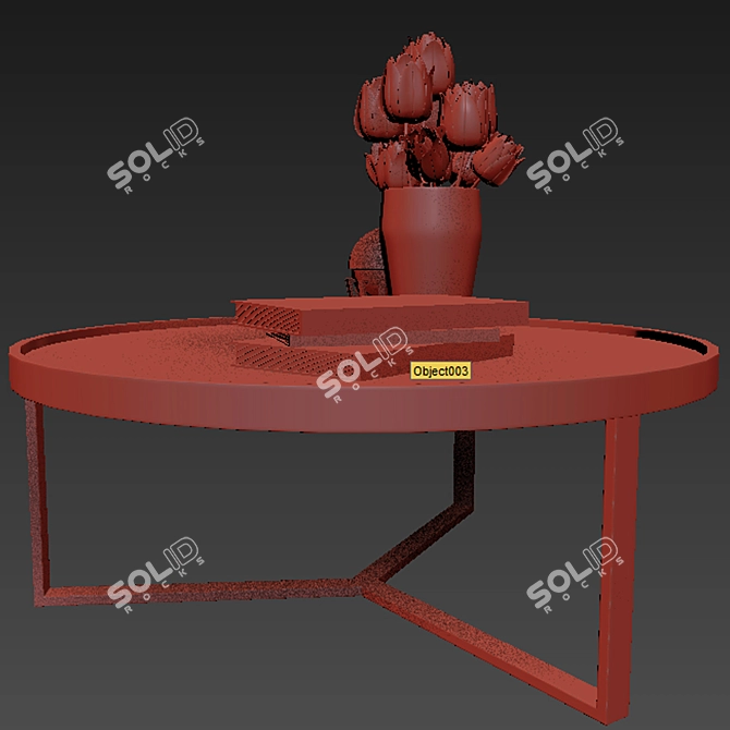 Elegant Parquet Coffee Tables 3D model image 2