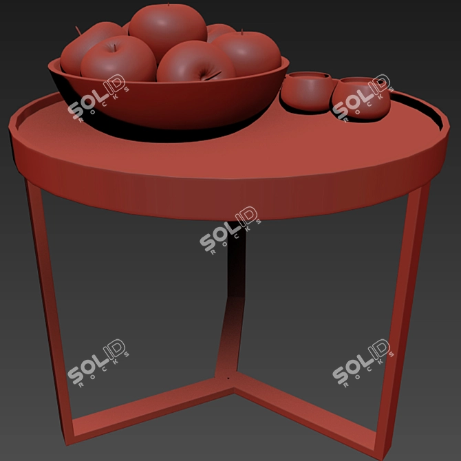 Elegant Parquet Coffee Tables 3D model image 3