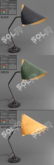 Title: Elegant Leather Table Lamp 3D model image 3