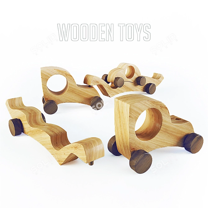 Handcrafted Wooden Toy Cars by Andrei Dobrodei 3D model image 2