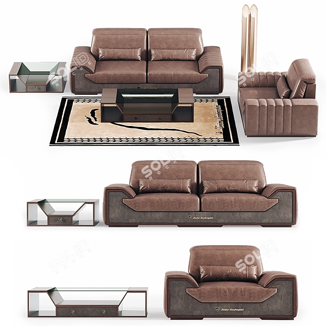 3dsMax 2013_Corona: Luxury Sofa Set 3D model image 2