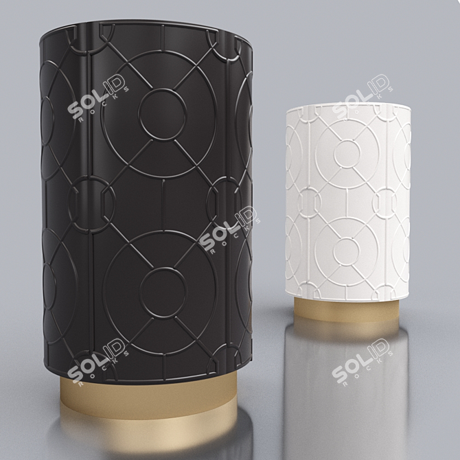 Alisa Leather and Glass Side Table 3D model image 1