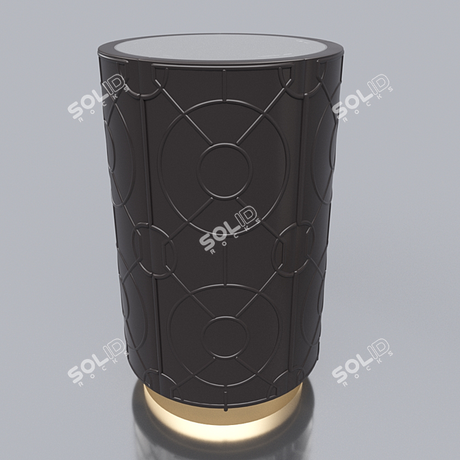 Alisa Leather and Glass Side Table 3D model image 2