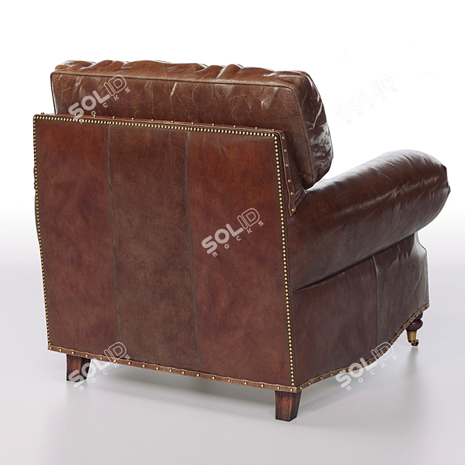 Vintage Leather Papa's Chair 3D model image 2