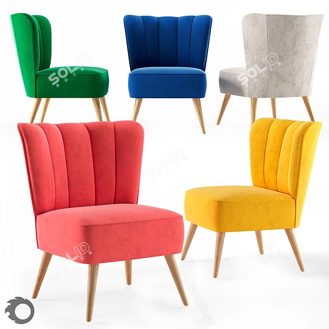 Luxury Westbury Velvet Chair 3D model image 1