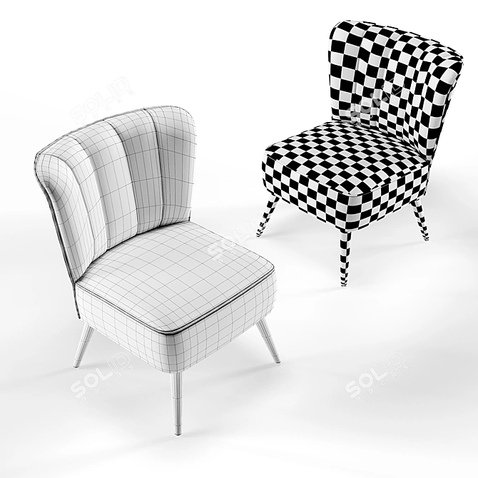 Luxury Westbury Velvet Chair 3D model image 2
