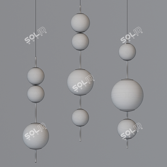 Elegant Beaded Pendant Lamp 3D model image 3