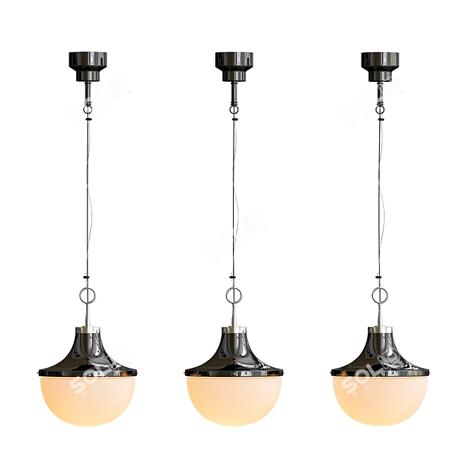 Vintage Industrial Pendant Light 3D model image 1