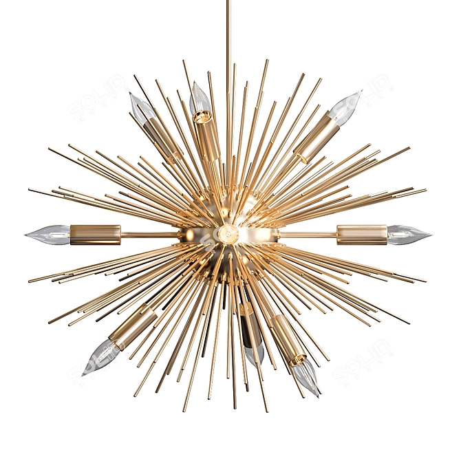 Modern Chrome Pendant Lighting 3D model image 1