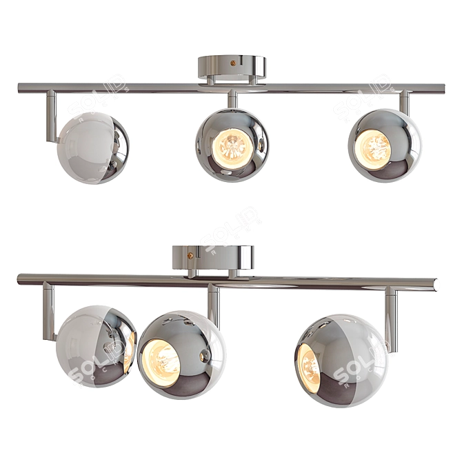 Sleek LED Ceiling Light 3D model image 1