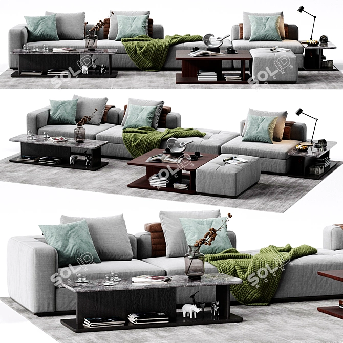 Albert Sofa: Sleek and Stylish Seating 3D model image 1