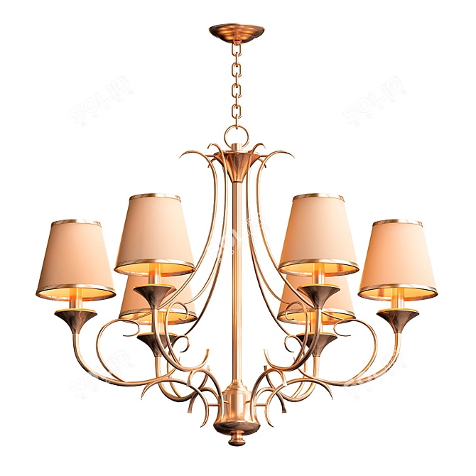 Elegant Crystal Chandelier 3D model image 1