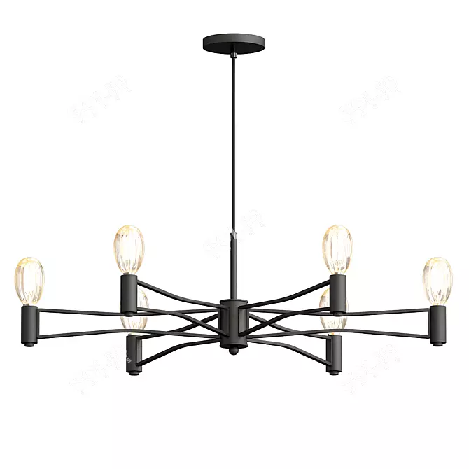 Loft Style Droplet Chandelier 3D model image 1