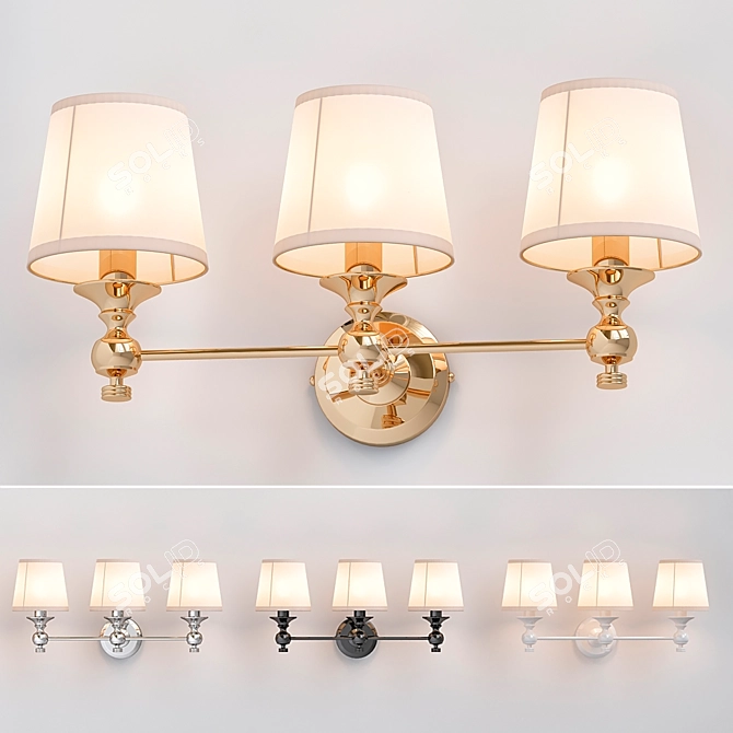 Elegant Triple Sconce - Luxe Lighting 3D model image 1