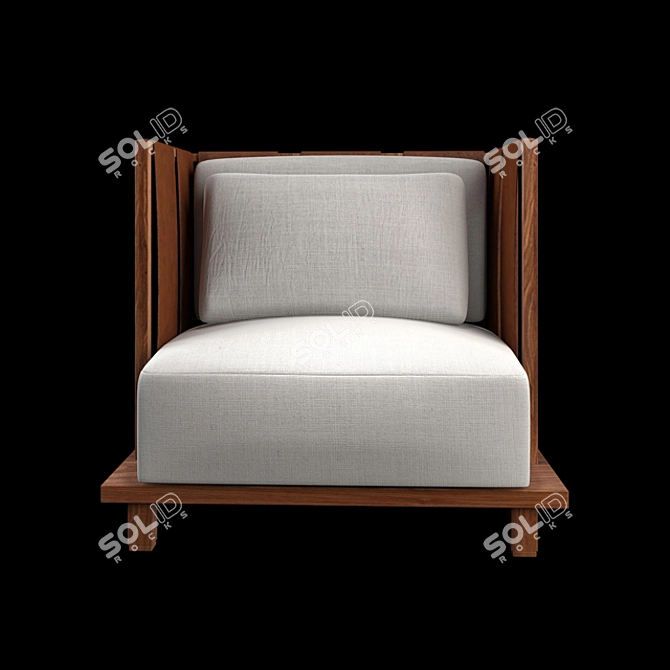 Elegant Shu Yun Lounge Chair 3D model image 2