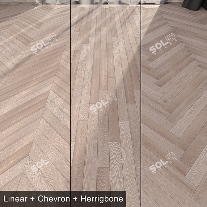 Elegant Rovere Creta Parquet 3D model image 1