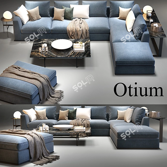 Elegant B&B Furniture Set 001 3D model image 1