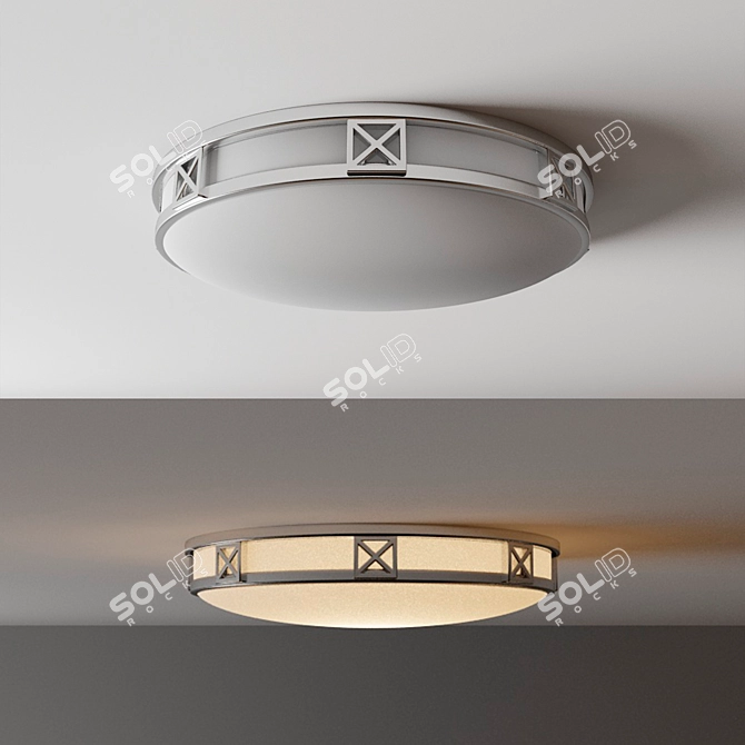 Elegant LED Flush Mount 3D model image 1