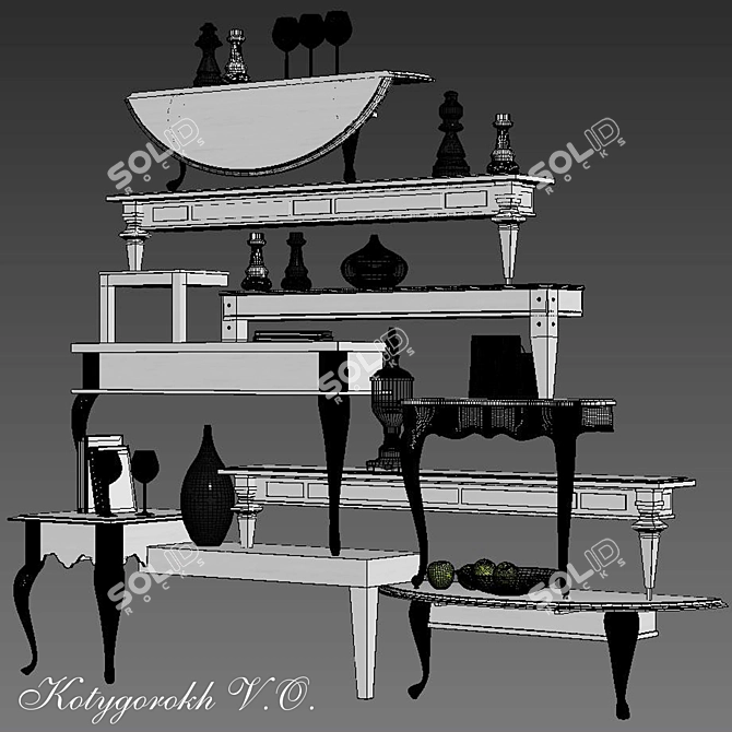 Innovative Design: Transforming Table 3D model image 3