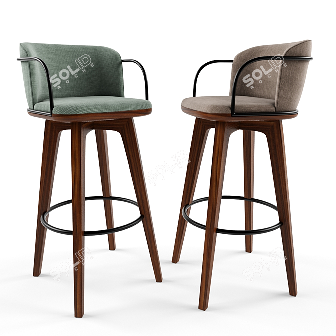 Compact Arven Wa Bar Stool 3D model image 1