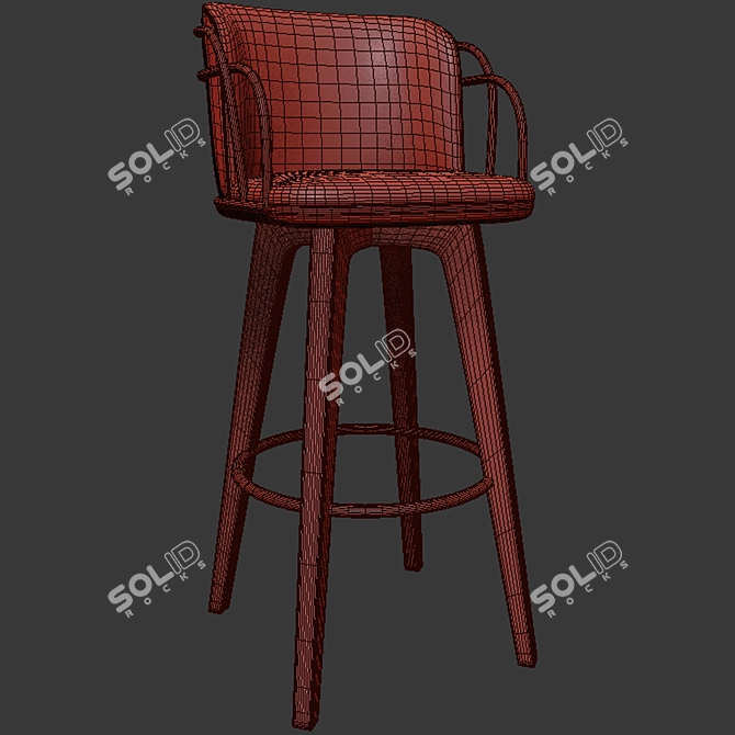 Arven Wa Bar Stool: Sleek and Stylish Seating 3D model image 2