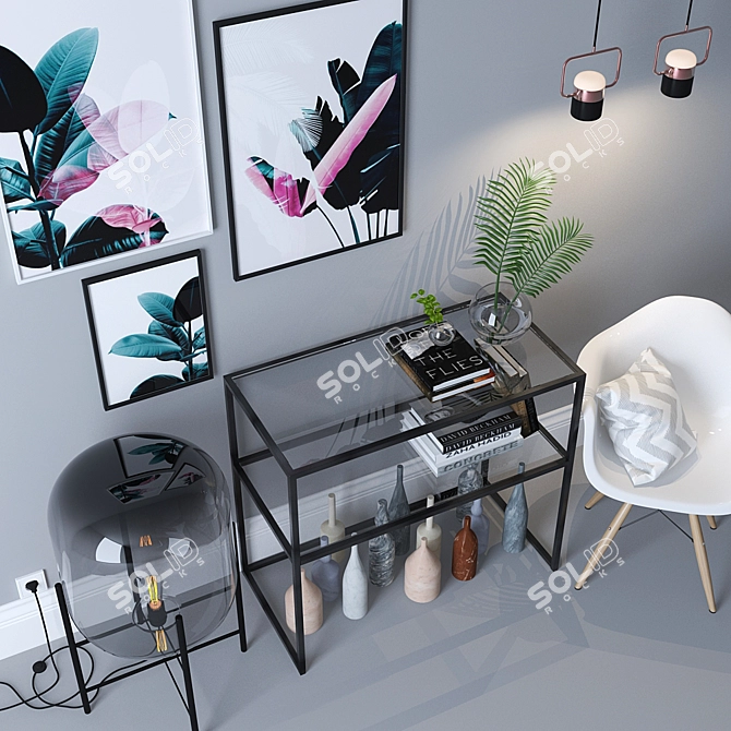 Stylish Home Decor Set 3D model image 2