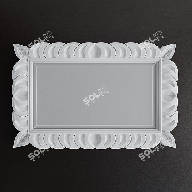 Modern Carved Frame Mirror 3D model image 2