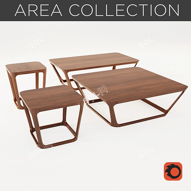 Elegant Bernhardt Design Area Tables 3D model image 1