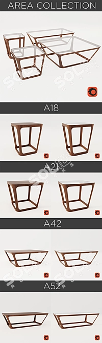 Elegant Bernhardt Design Area Tables 3D model image 2