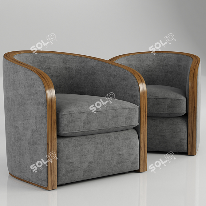 Luxury Savoy Tub Chair: Handcrafted British Design 3D model image 1