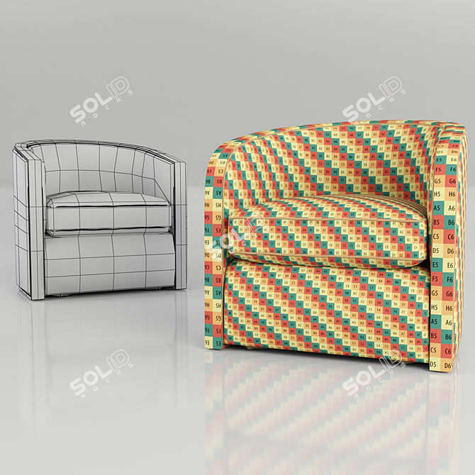 Luxury Savoy Tub Chair: Handcrafted British Design 3D model image 3