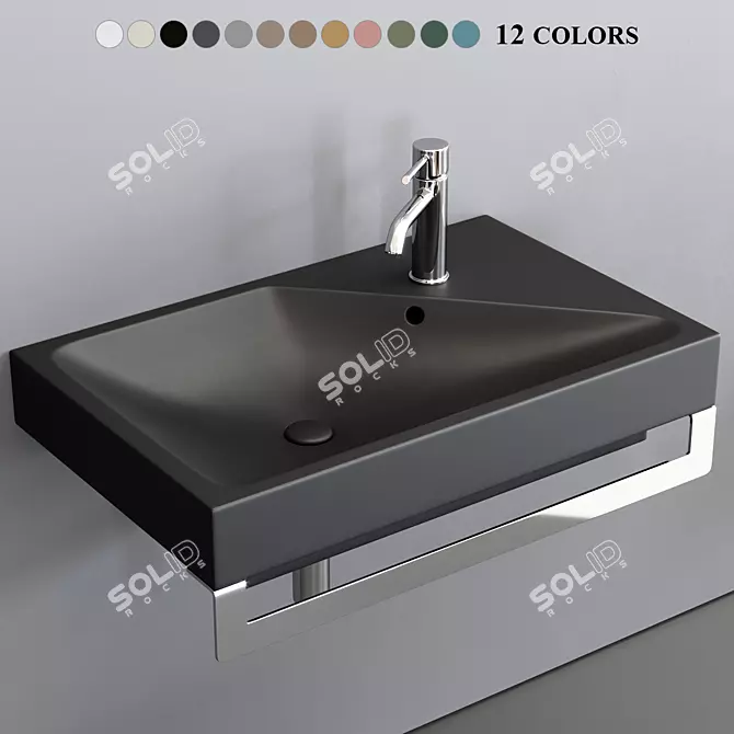 Cielo Smile Blink: Stylish Wall-Mounted Wash Basin 3D model image 1