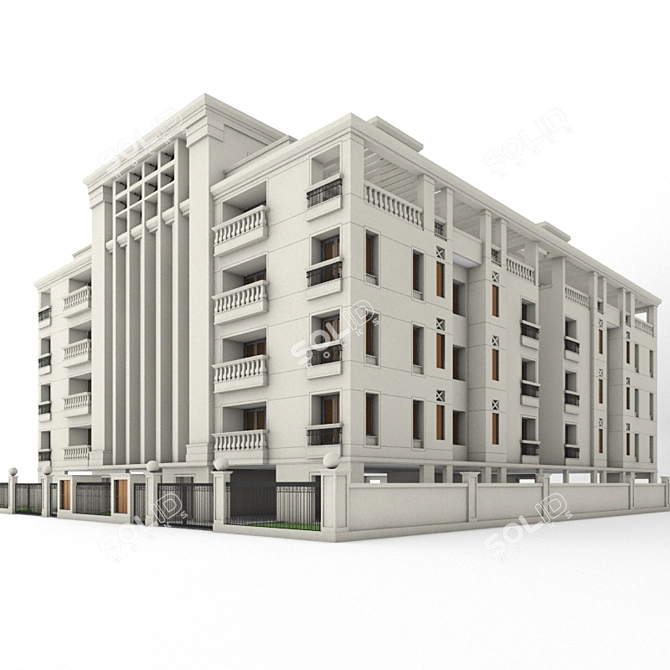 Timeless Indian Charm: Classic Low-rise Apartment 3D model image 2