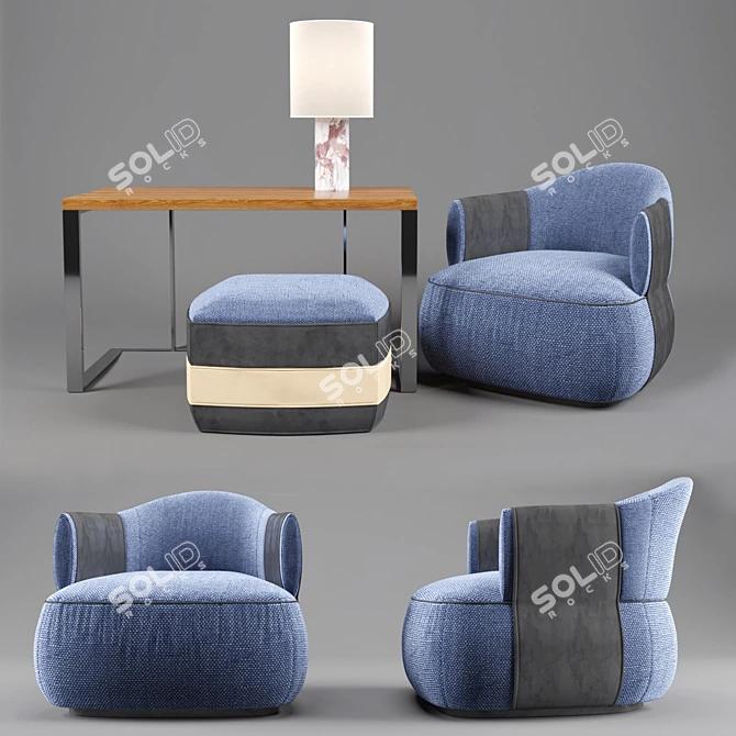 Elegant Trussardi Casa Larzia Armchair 3D model image 1