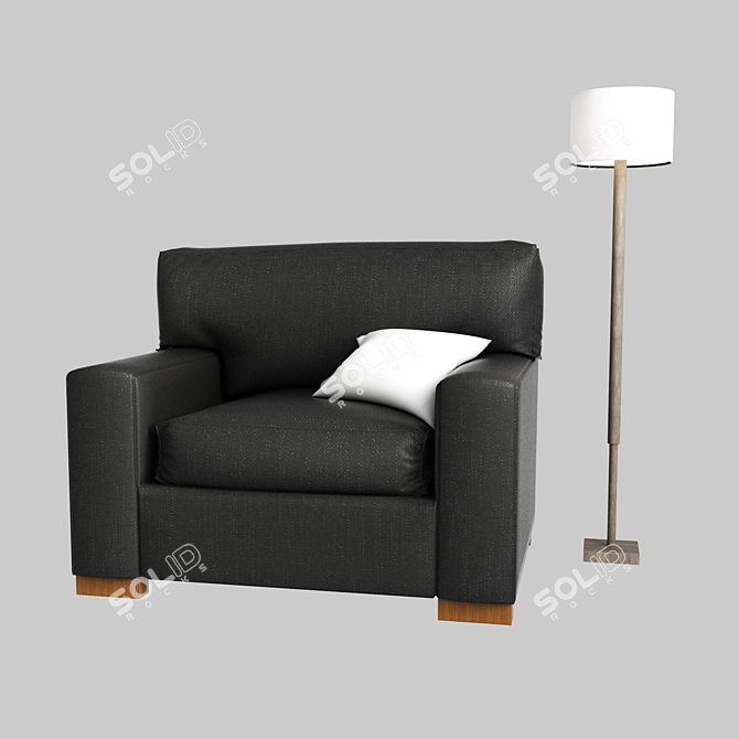 Cozy Comfort Upholstered Twin Armchair Sleeper 3D model image 2