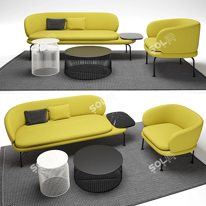 Soave Sofa Set - Luxurious Italian Design 3D model image 1