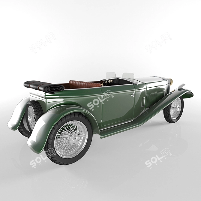 Vintage Convertible Car 3D model image 3