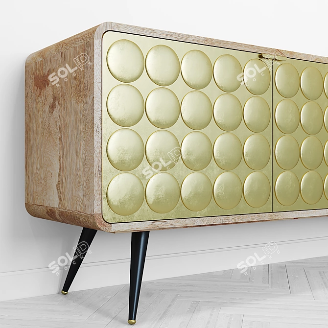 Glamorous Gatsby Mango Wood Sideboard 3D model image 2