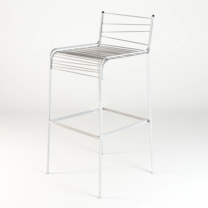  Metallic Pitch Stool: Simplistic Elegance 3D model image 2