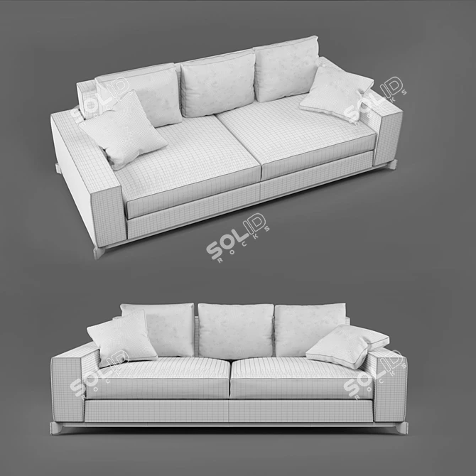 Trussardi Casa Italy: Elegant 3-Seater Sofa 3D model image 2