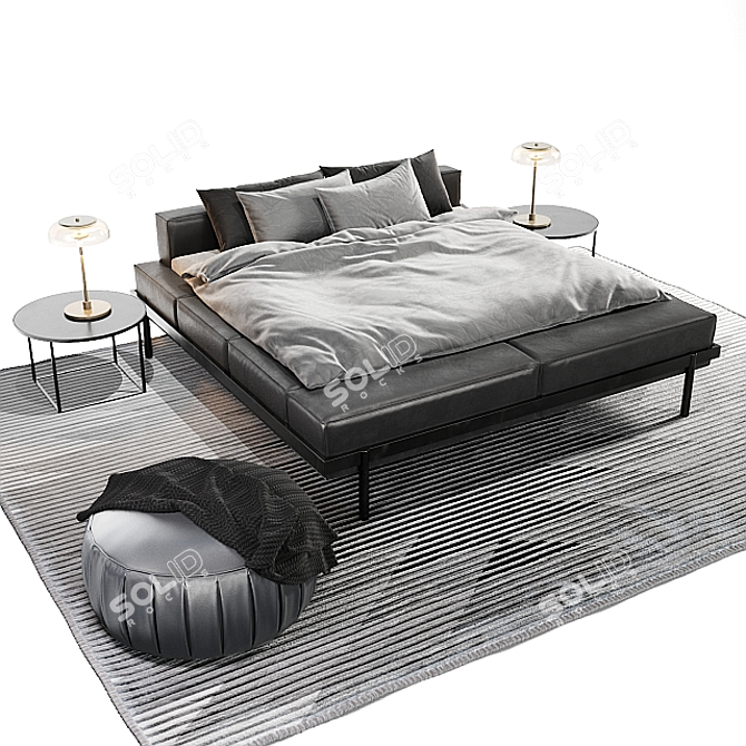 Sleek and Stylish DS-1121 Bed 3D model image 1