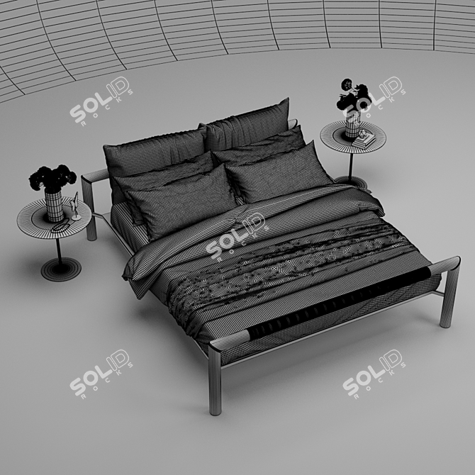 Luxuriously crafted Besana-Charlotte Bed 3D model image 2